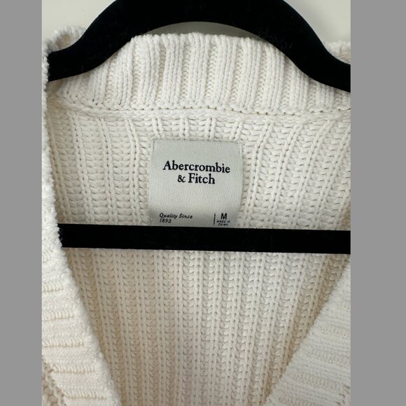 Abercrombie Seed-stitch cardigan with foldover cuffs - Cream - Picture 4 of 4